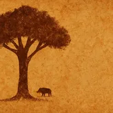 Boar Near Tree
