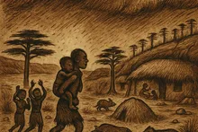 The villagers celebrate that the boy is saved